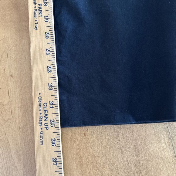 Lafayette 148 Pants 10 Medium Pleated Side Zip Crop Stretch Dark Navy Blue Work - Picture 11 of 13